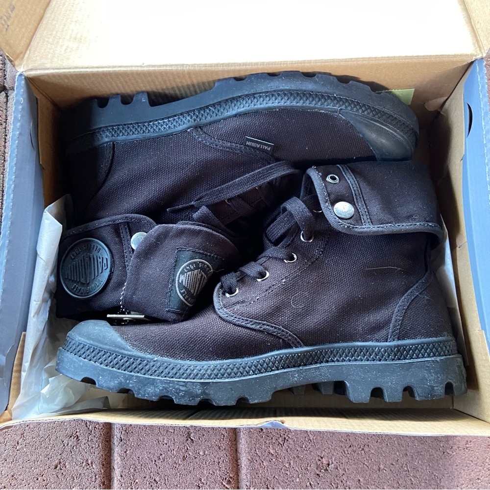 Palladium Baggy Round Toe Lace Up Womens Black Casual Boots 92353-060-M Sz 8 - Picture 6 of 8